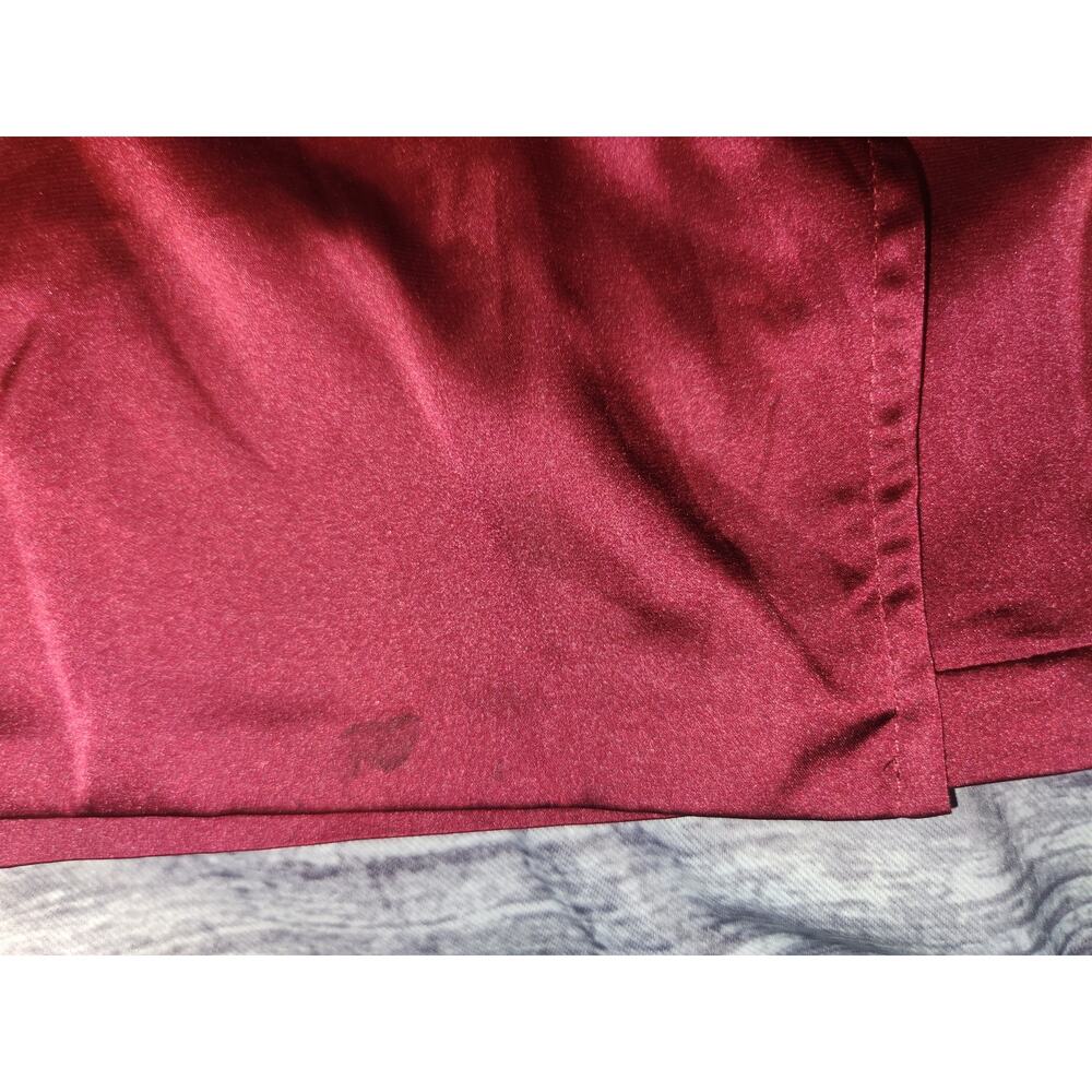 Fashion Nova NWT Sugar Free Burgundy Knotted Wrap Silky Dress Medium - Picture 12 of 12